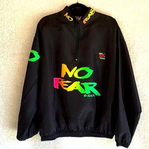 No Fear Gear Surf Style Black Windbreaker ONE SIZE vintage